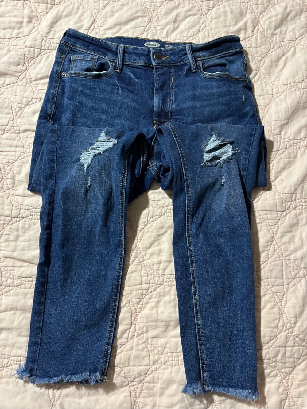 Old Navy women’s Skinny Ripped Dark Blue Jeans